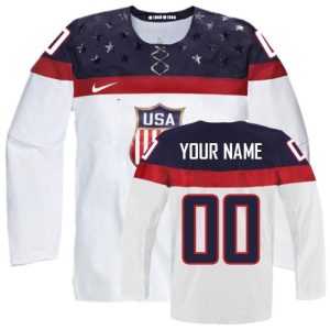 Olympic Hockey Premier Weiß Benutzerdefinierte Team USA Heim 2014